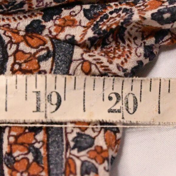 Lucky Brand Womens Medium Floral Prairie Style Boho Drawstring Waist Blouse Top - Picture 5 of 7